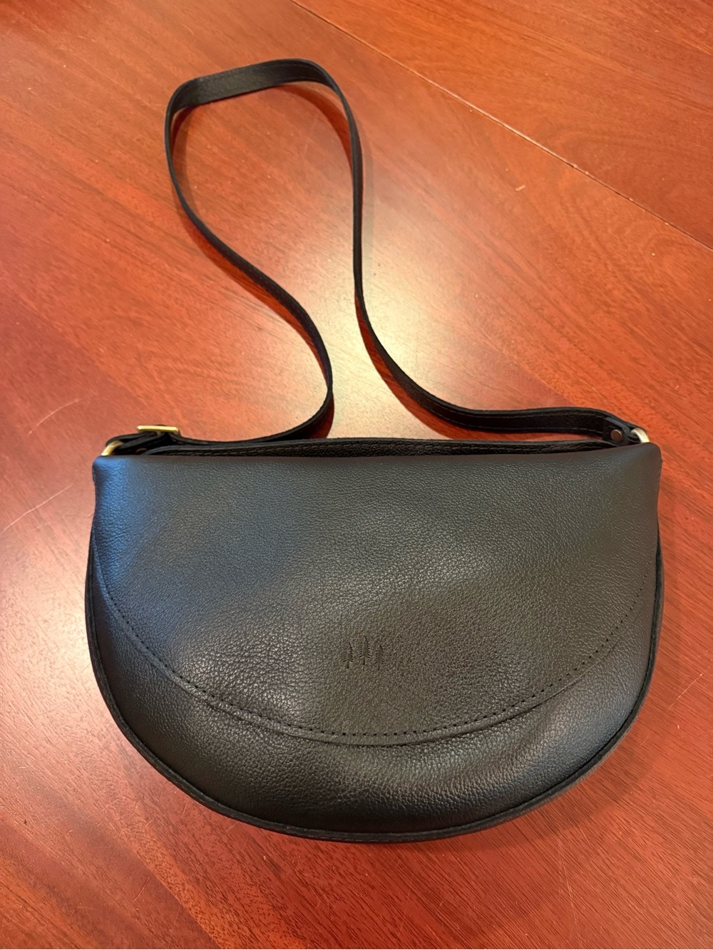 NWT-Black Leather Crossbody Saddle Bag - Portland Leather, koala sling, handbag.